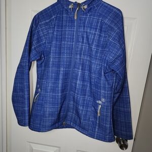 White Sierra Blue Plaid water proof Jacket
